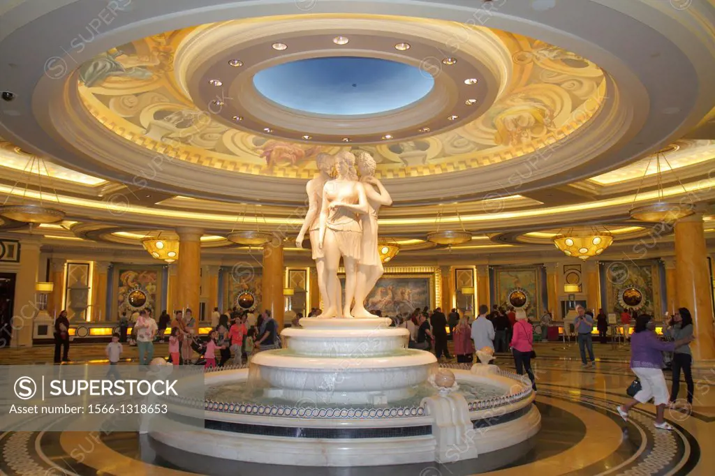 Nevada, Las Vegas, The Strip, South Las Vegas Boulevard, Caesars Palace Las Vegas Hotel & Casino, lobby, statue, classical, rotunda.
