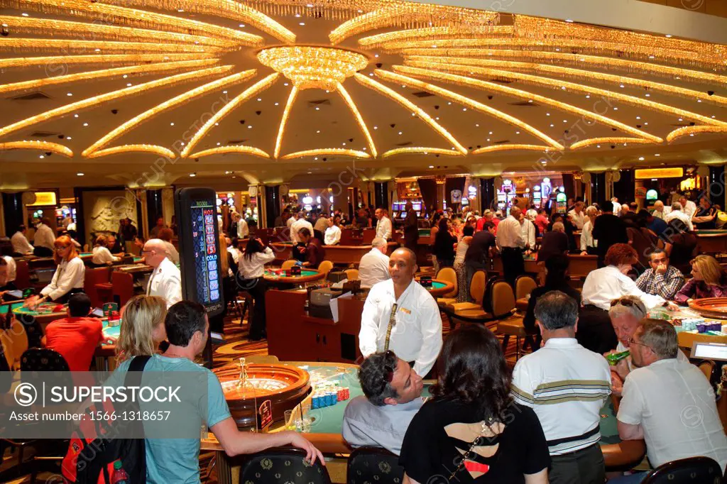 Nevada, Las Vegas, The Strip, South Las Vegas Boulevard, Caesars Palace Las Vegas Hotel & Casino, gambling, gamblers, players, tables, roulette, Black...