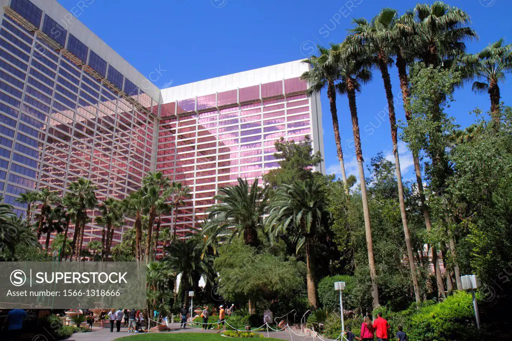 Nevada, Las Vegas, The Strip, South Las Vegas Boulevard, Flamingo Las Vegas Hotel and Casino, garden, courtyard.