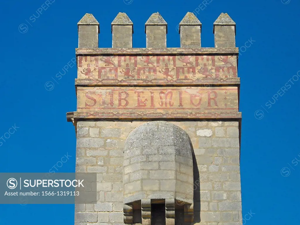 El Puerto de Santa Marí­a Cádiz Spain. Detail of the main tower of the Castillo de San Marcos in El Puerto de Santa Maria.