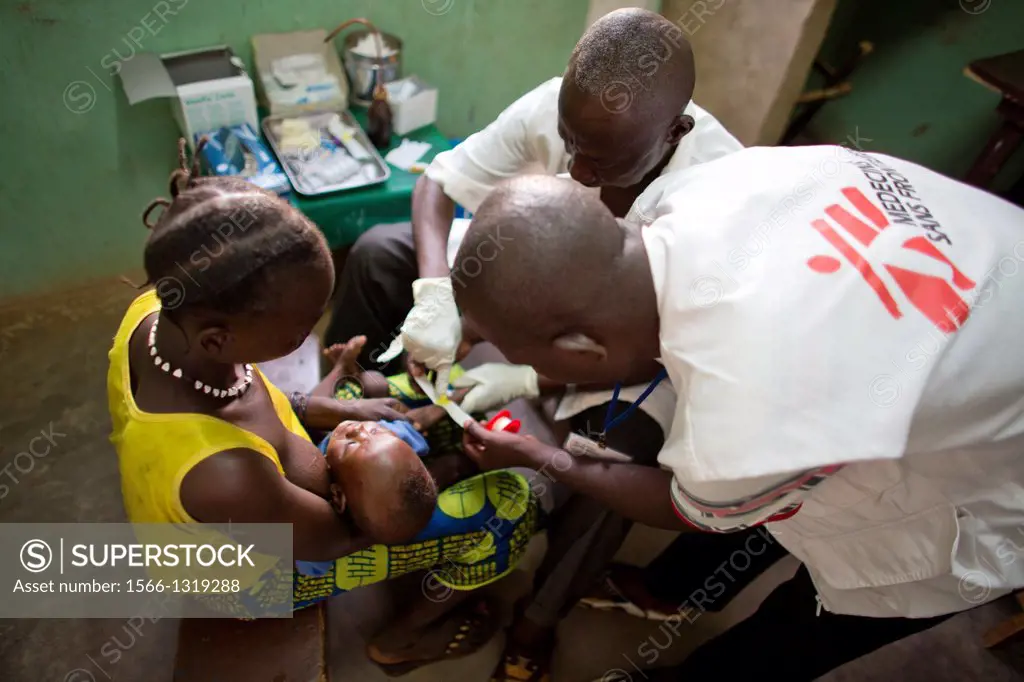 sick patients at MSF hospital in central african republic.