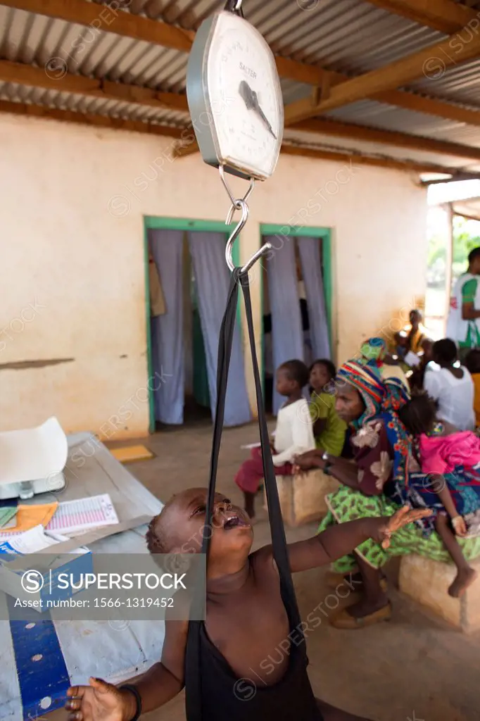 Mothers and children waiting at the hospital in Central African Republic.