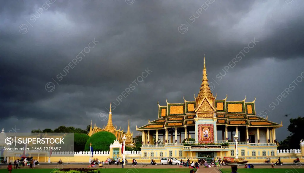 Royal Palace in Phnom Penh in Cambodia in Southeast Asia Far East.  