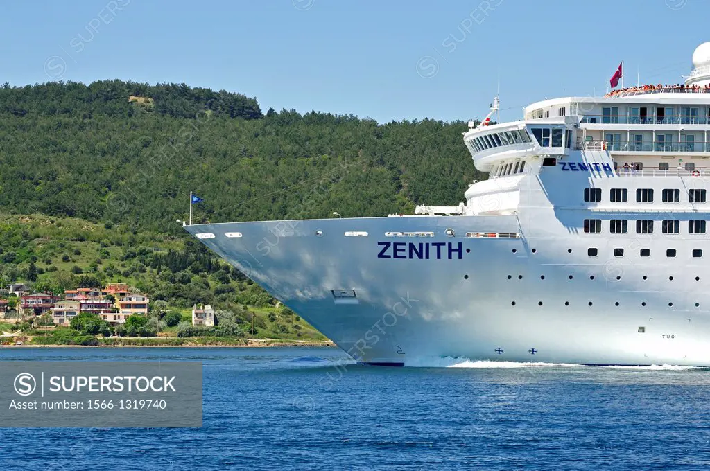 Cruise ship Zenith in the Dardanelles, Turkey