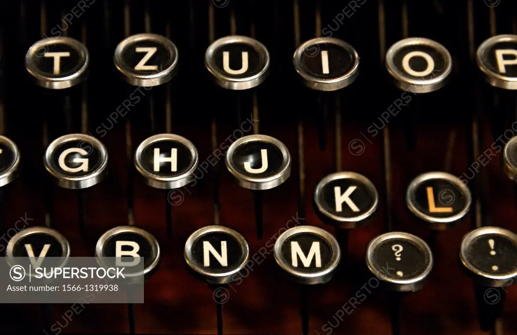 close-up of old typewriter