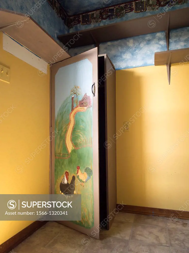 Interior of a room with a cupboard inside a foreclosed home in Daphne, Alabama, United States.