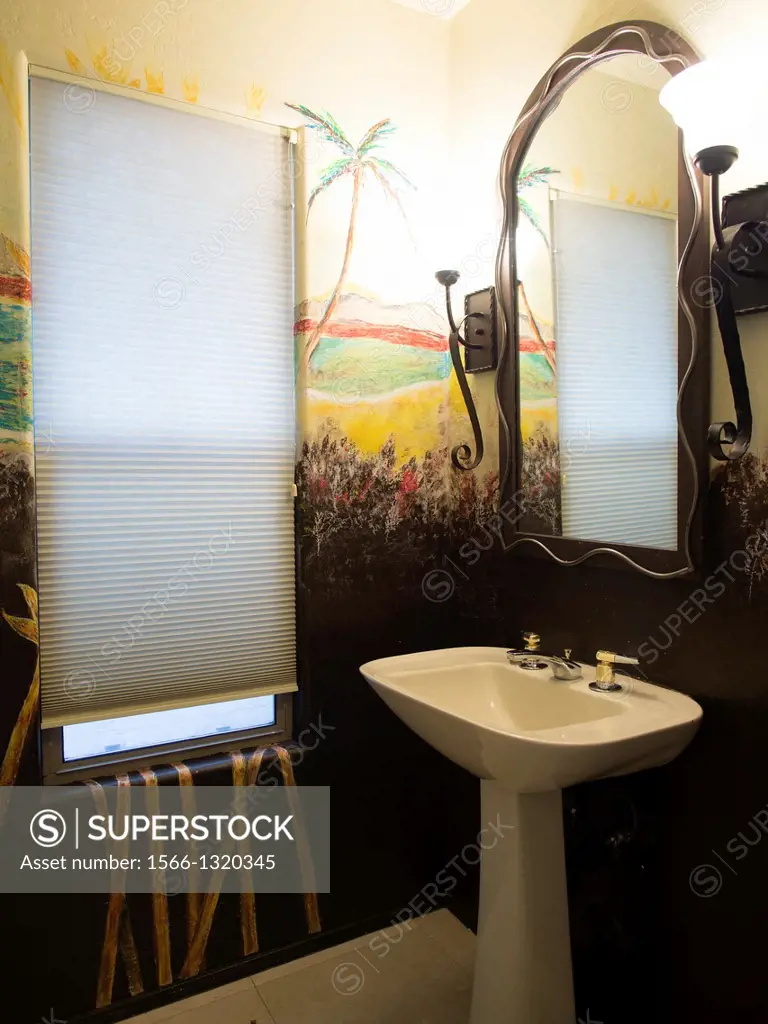 Interior of a bathroom inside a foreclosed house in Phoenix, Arizona, United States.