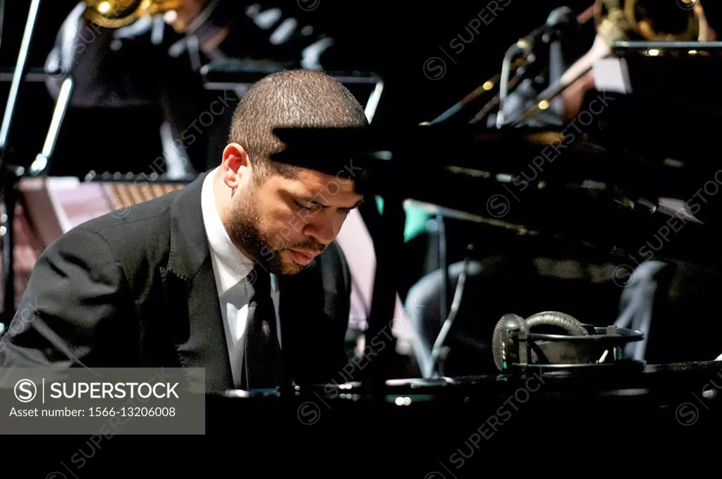 American pianist Jason Moran performing his new work In my Mind Monk at Town Hall 1959 at the Turner Sims Theatre in Southampton