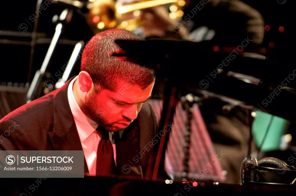 Stock Photo - American pianist Jason Moran performing his new work In my Mind Monk at Town Hall 1959 at the Turner Sims Theatre in Southampton