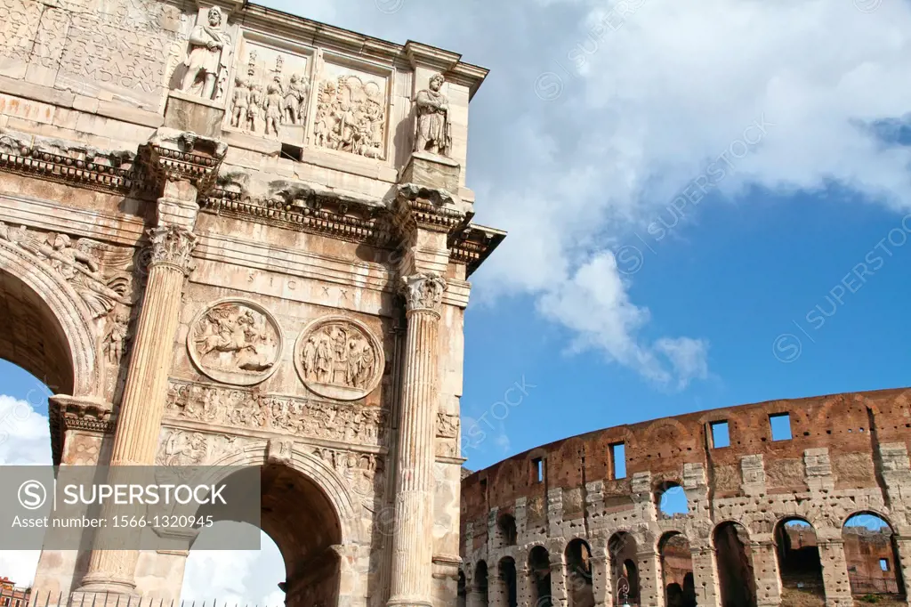 Arch of Constantine in Rome next Coliseum.