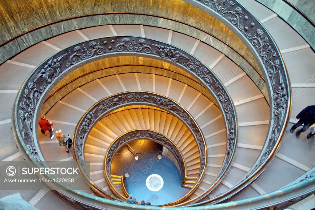 Spiral stairs of the Vatican Museums in Vatican, Rome, Italy.
