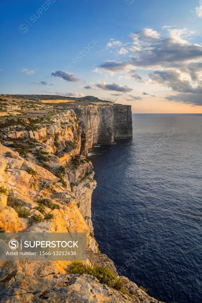 Malta, Gozo. Seascape at Azure Window natural arch, near St Lawrence