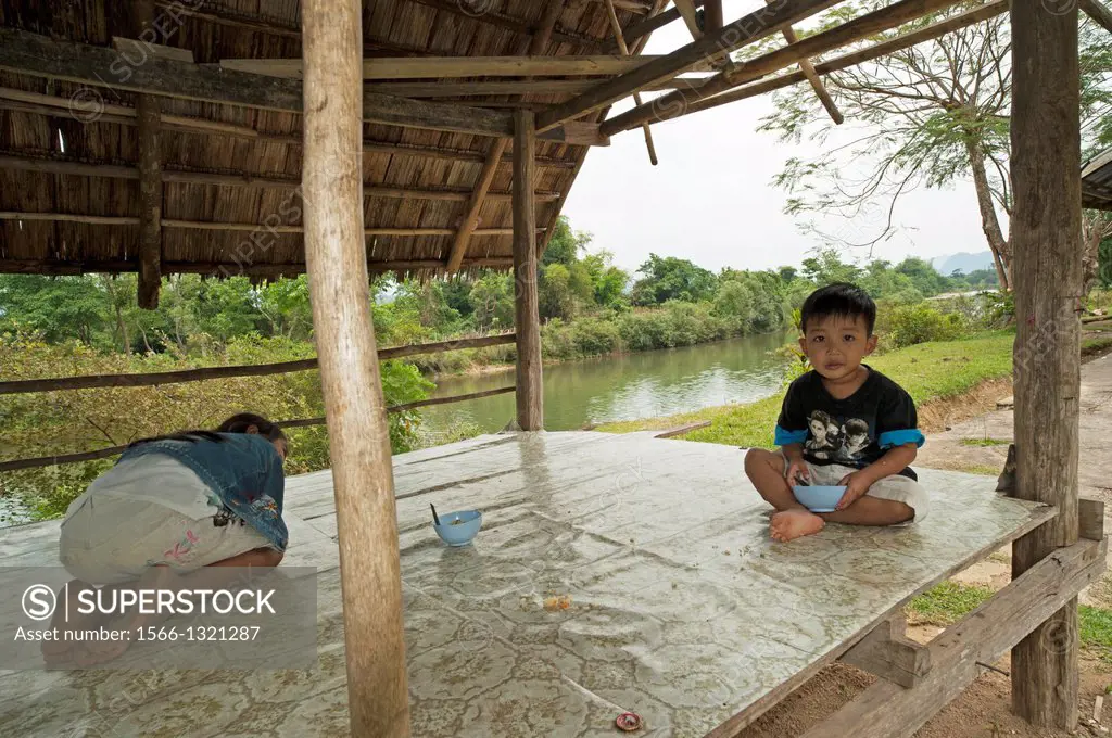 A hut by the river, Vang Vieng, Laos.