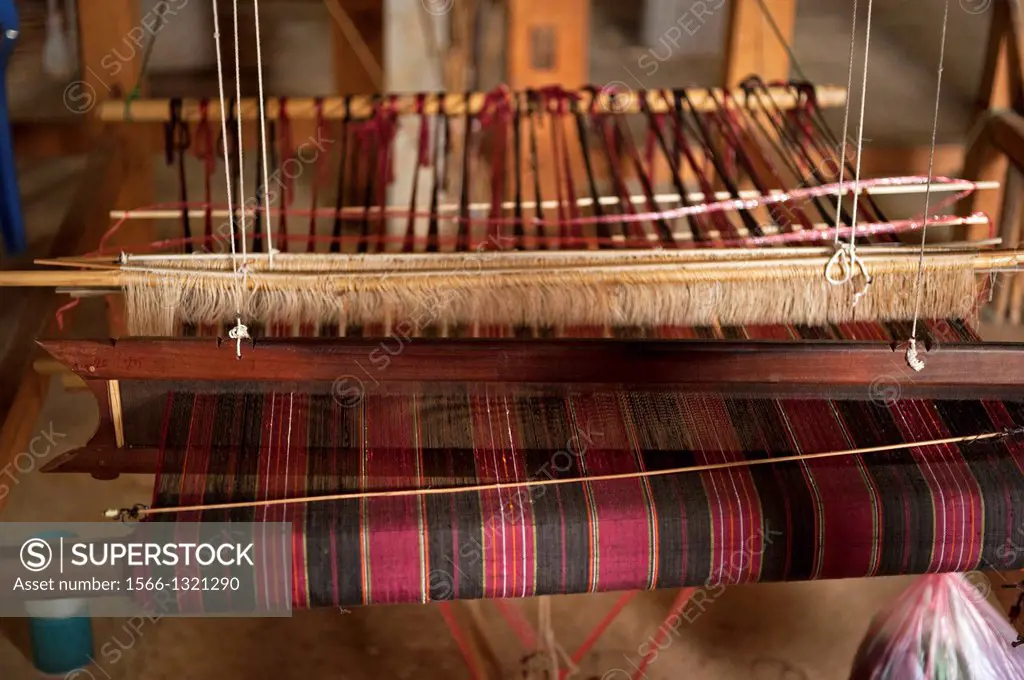 The weaving textiles farm and factory, Xieng Khouang, Laos.