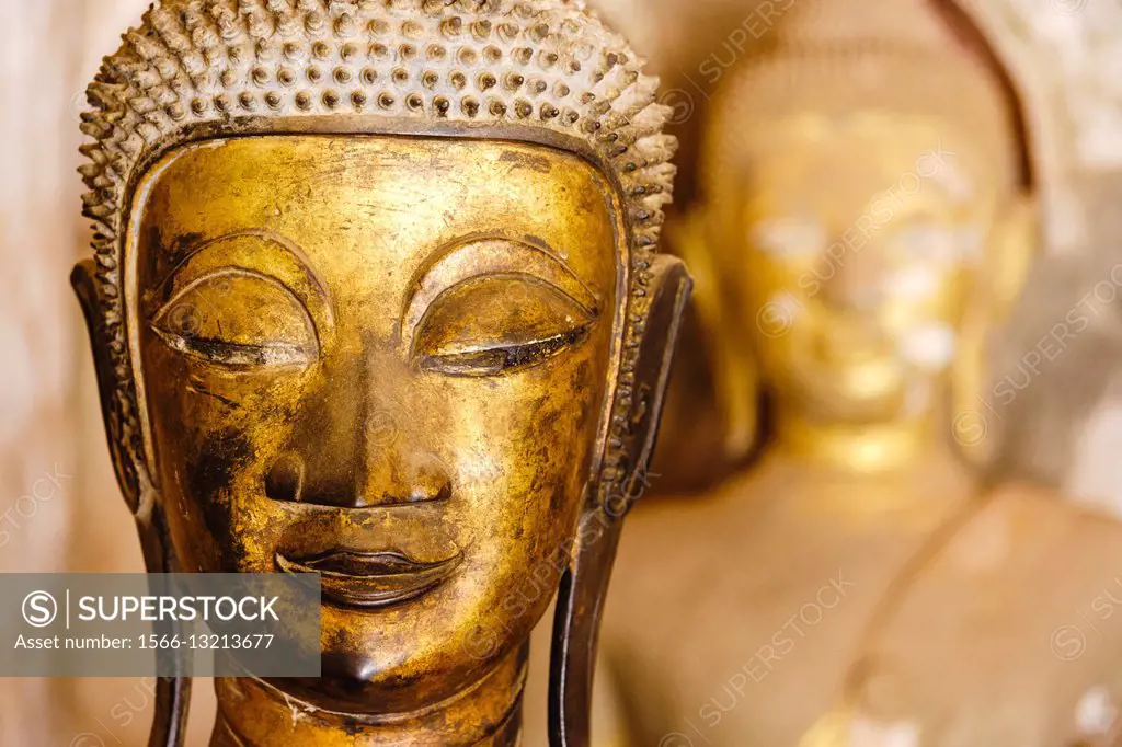Buddha statues at Wat Si Saket monastery and museum. Vientiane, Laos.