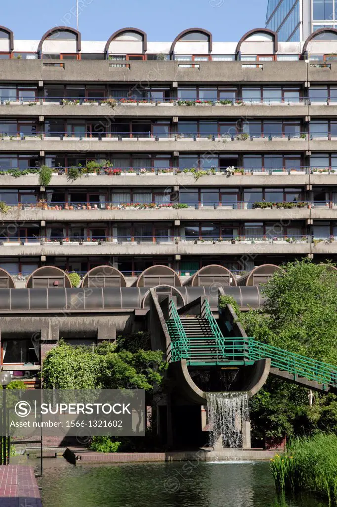 Waterside apartments at the Barbican Centre London.