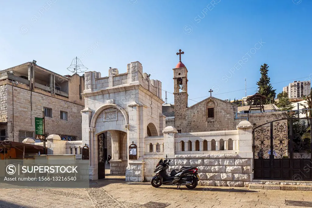 Israel, Nazareth. Greek Orthodox Church of the Annunciation (also known as the Church of St. Gabriel or St. Gabriel´s Greek Orthodox Church), the exte...