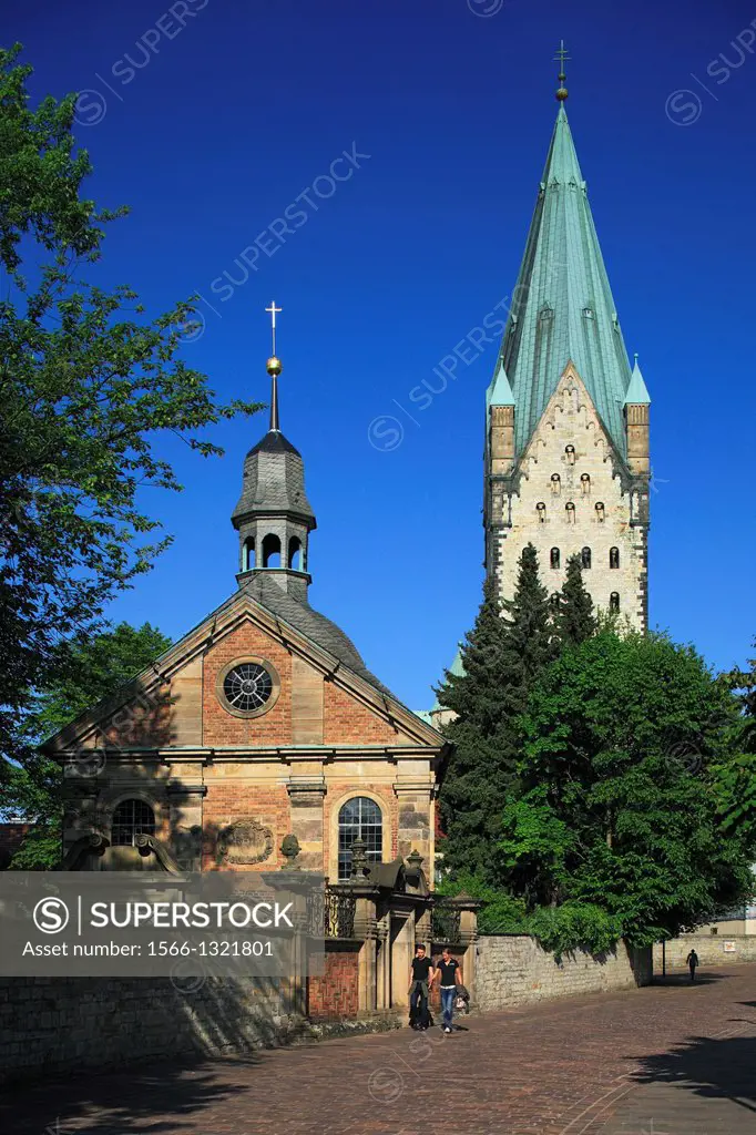 Germany, Paderborn, Pader, Lippe, Alme, Westphalian Lowland, East Westphalia, North Rhine-Westphalia, NRW, Alexius Chapel, Baroque, Paderborn Cathedra...