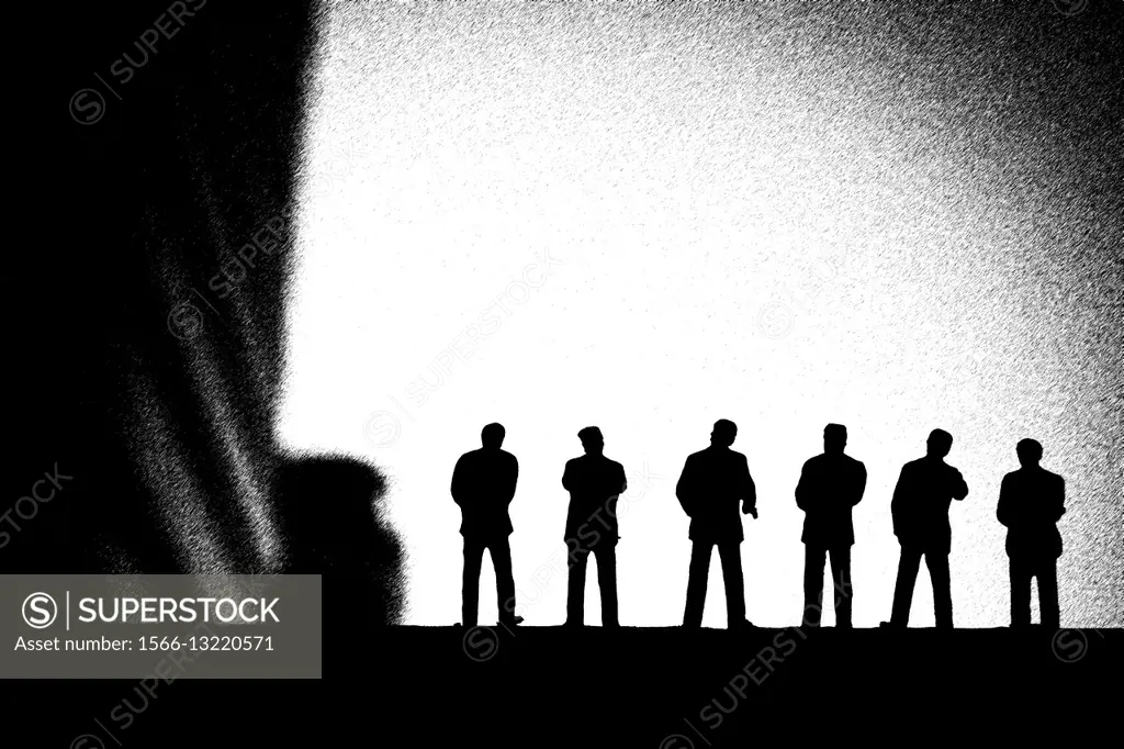 Silhouette of men.