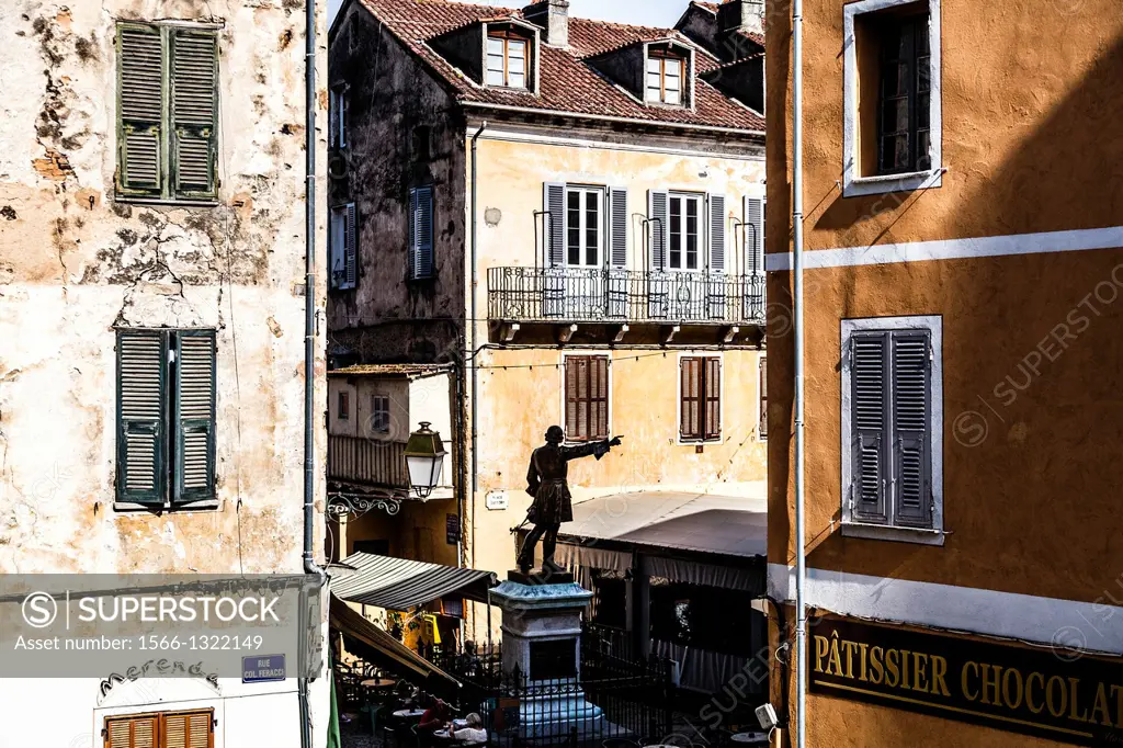 City or Corte, Corsican, France.