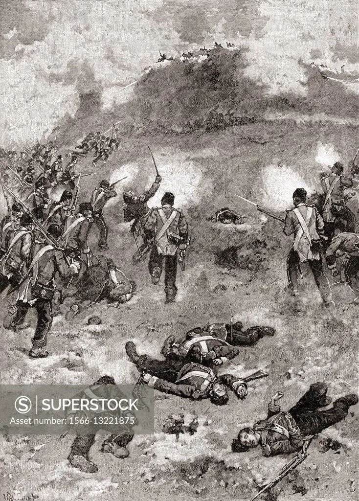 Crimean War. The Battle of the Great Redan during the Siege of Sebastopol, 1855. From The Century Edition of Cassell´s History of England, published c...