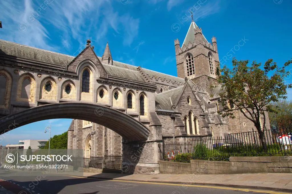Christ Church cathedral and Winetavern street central Dublin Ireland Europe.