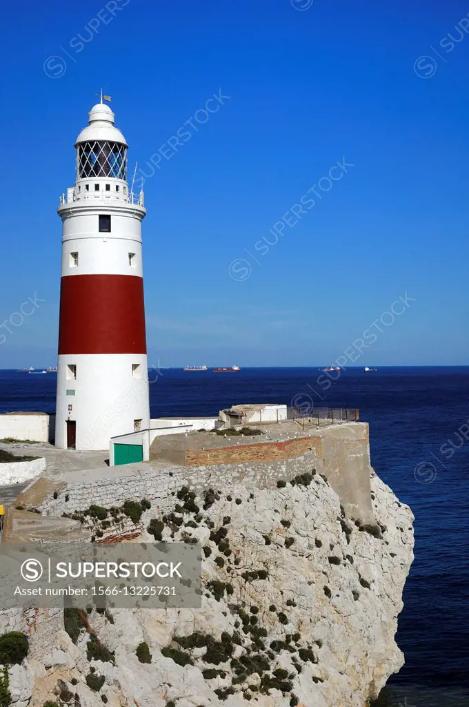 Lighthouse on Europa Point, Trinity Lighthouse at Europa Point, Victoria Tower, Europa Point, British overseas Territory of Gibraltar, Gibraltar, Unit...