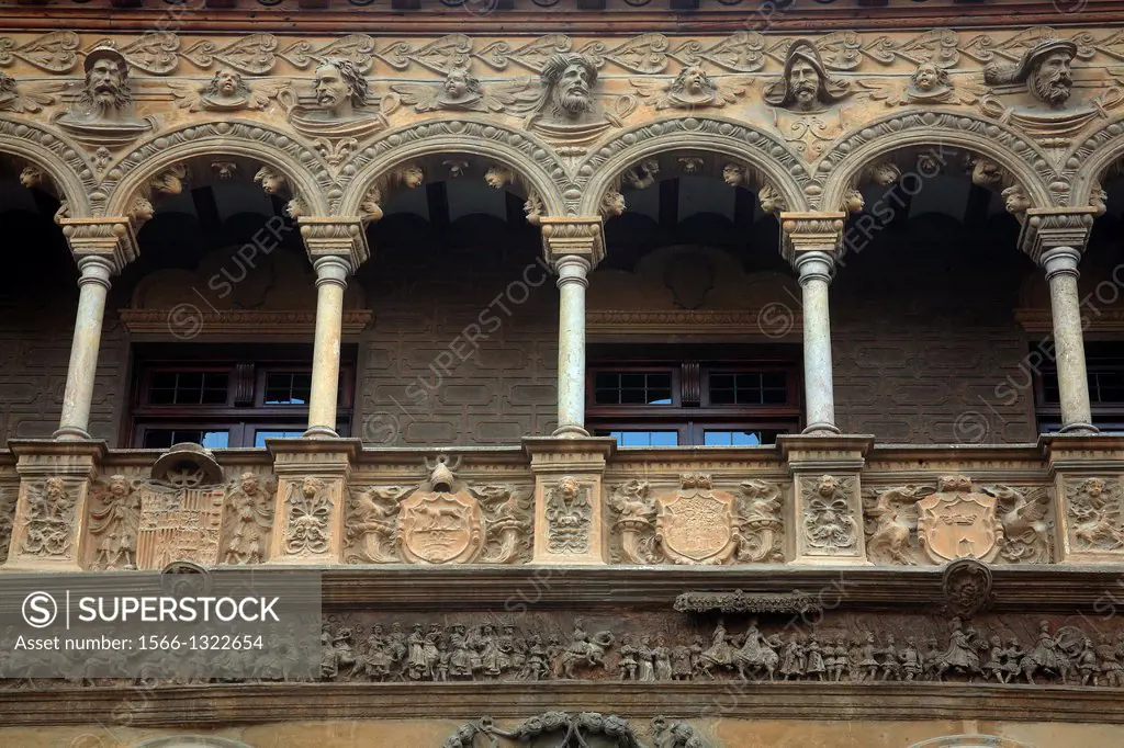 Detail of the facade of the city of Tarazona. Century XVI. Zaragoza.