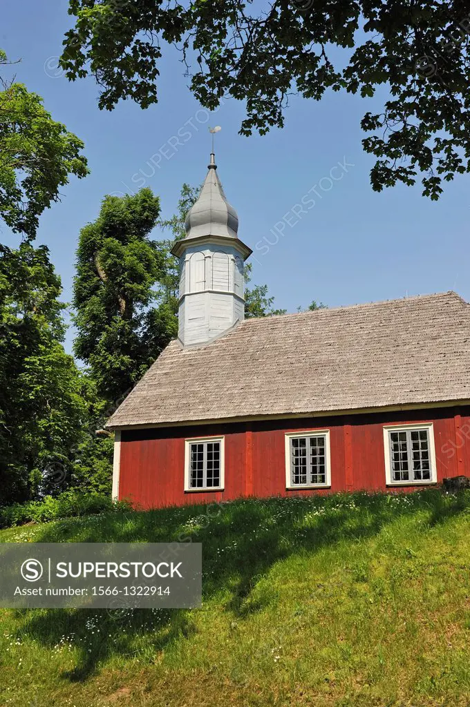 Turaida church is one of the oldest wooden churches in Latvia, built in 1750, Turaida Museum Reserve, Sigulda, Gauja National Park, Vidzeme Region, La...