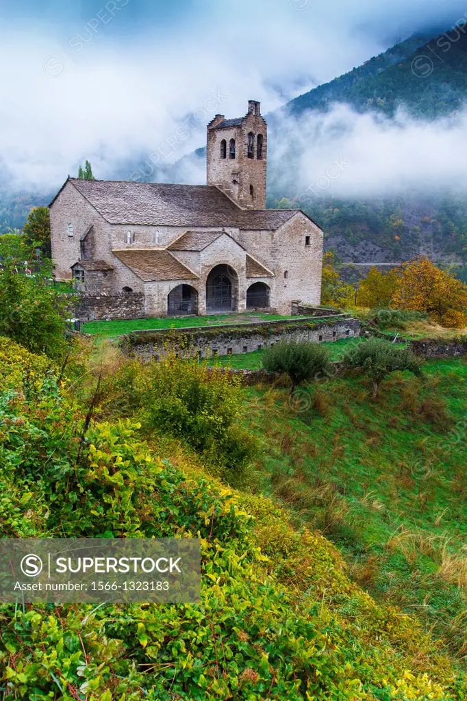 San Miguel church. Linas de Broto. Torla, Sobrarbe county, Huesca, Aragon, Spain.