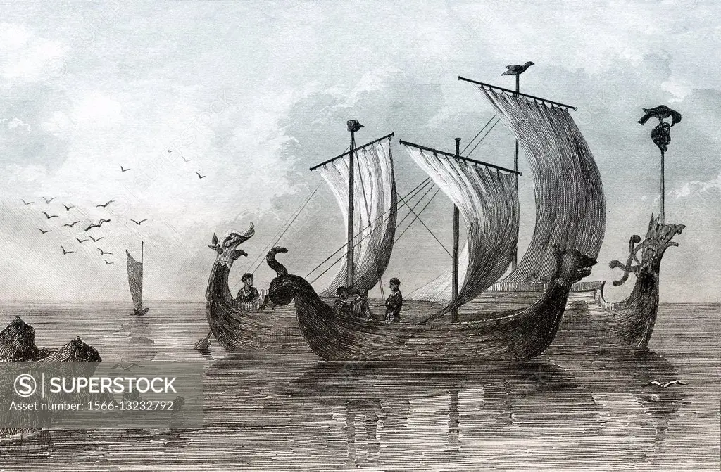 Anglo-Saxon sailing boats.