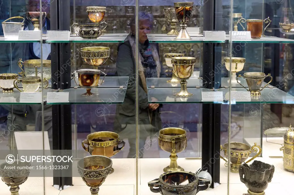 Europe, Italy, Veneto, Venice, classified as World Heritage by UNESCO. Museum of Saint Mark's Basilica, collection chalices.