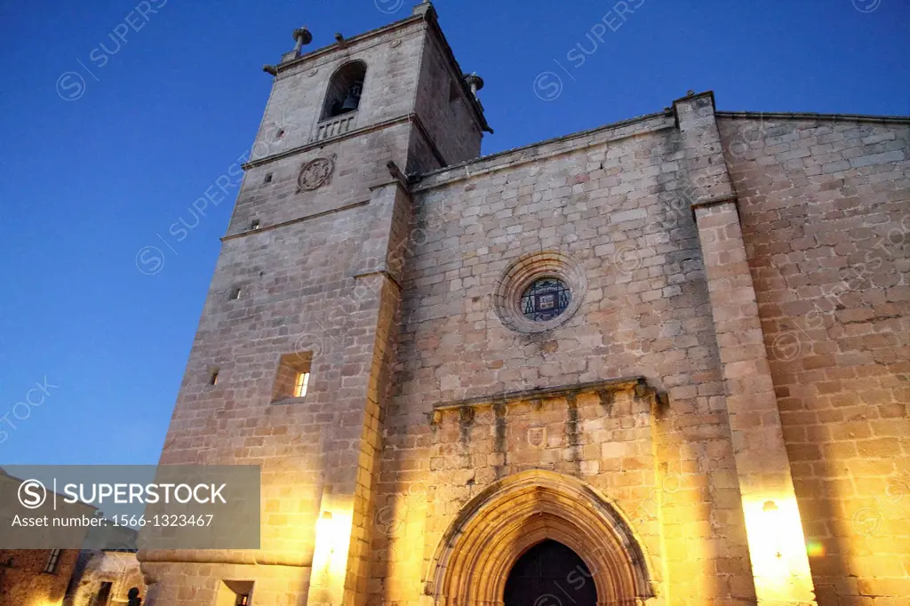 St. Mary´s cathedral at dusk15th-16th century, Caceres, Extremadura, Spain.