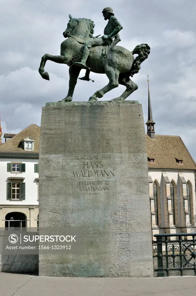 Equestrian monument to Mayor Hans Waldmann, Zurich, Switzerland.