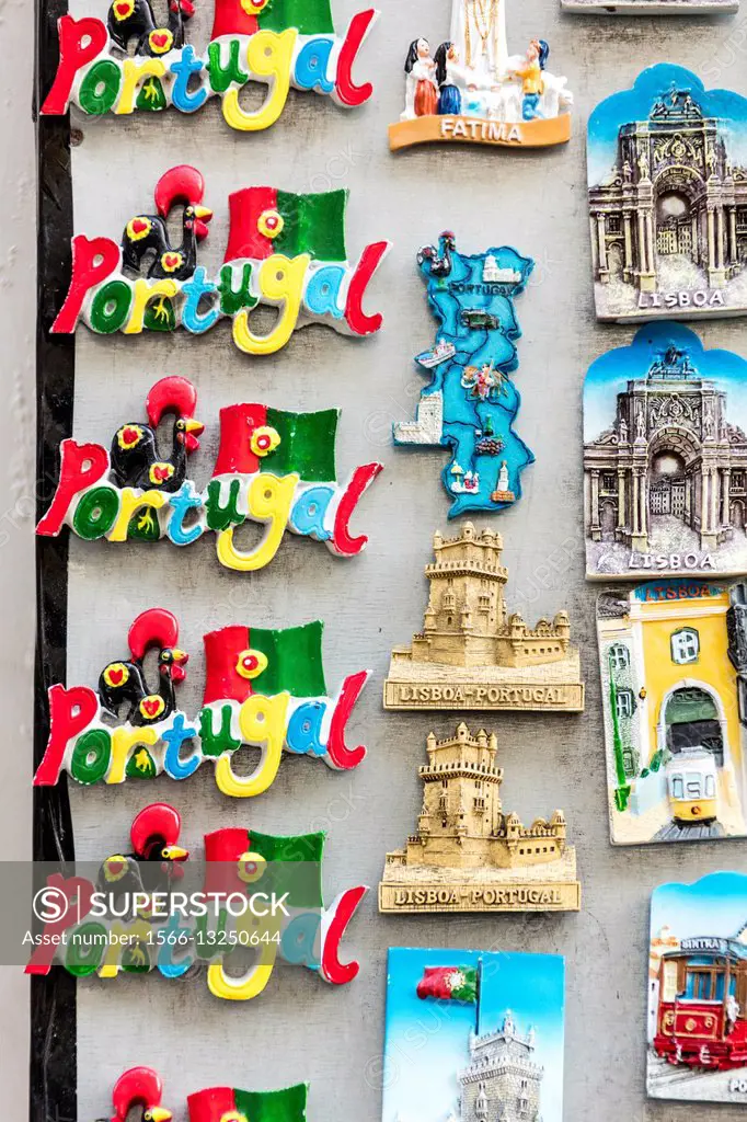 Colorful souvenirs of Lisbon Portugal Europe.