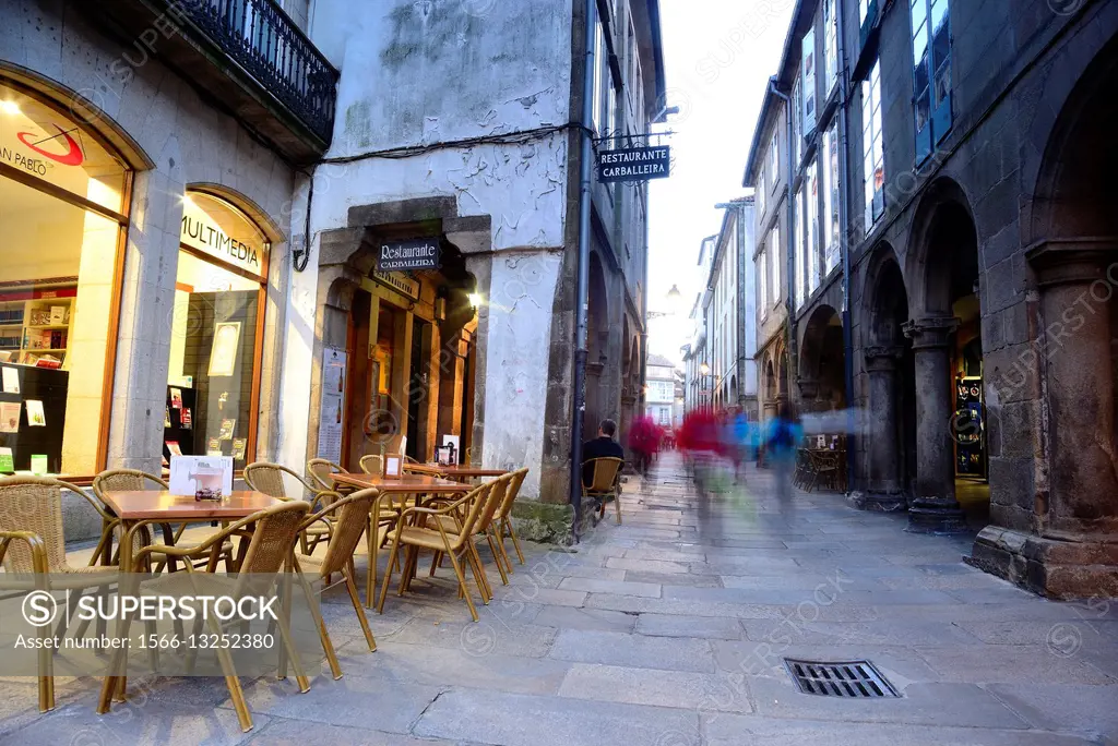 Alley in the center of Santiago de Compostela, Galicia, Spain