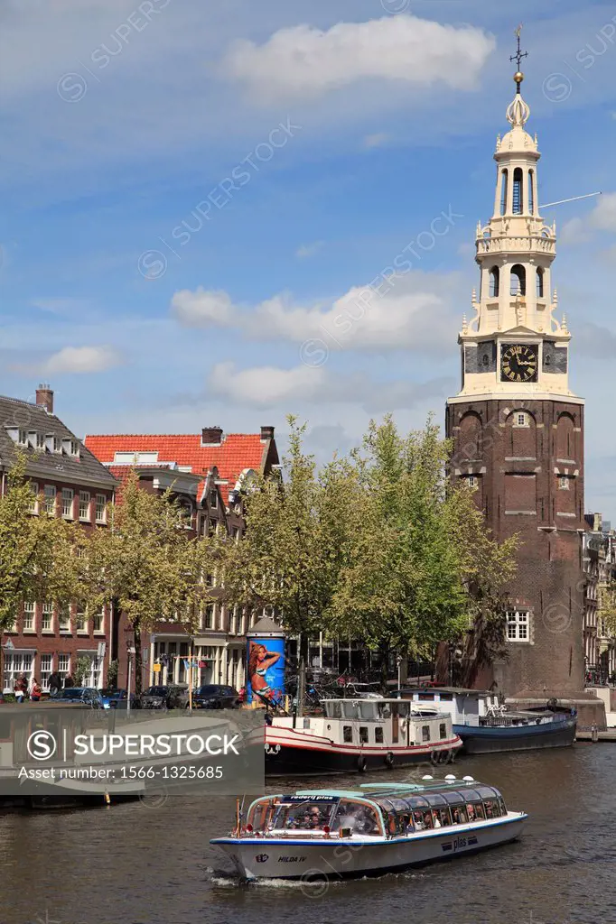 Netherlands, Amsterdam, Oude Schans, Montelbaanstoren,.