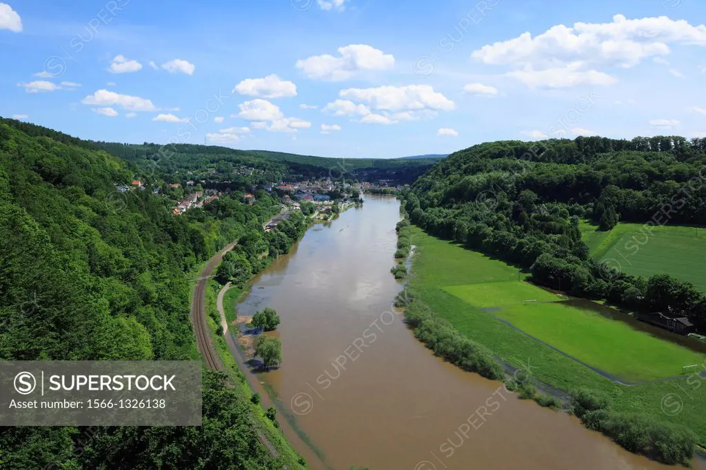 Germany, Beverungen, Weser, Weserbergland, Teutoburg Forest / Egge Hills Nature Park, East Westphalia, North Rhine-Westphalia, NRW, Weser Skywalk, obs...