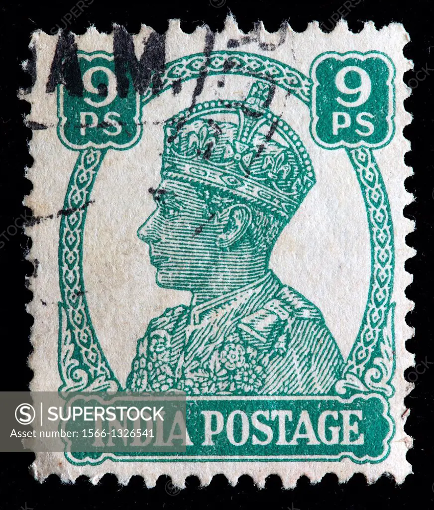 King George VI, postage stamp, India, 1941
