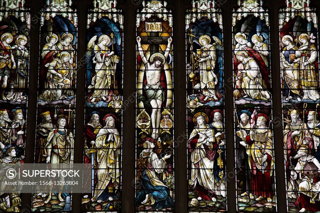 Stained Glass Window, Holy Trinity Church, Stratford Upon Avon; England; UK.