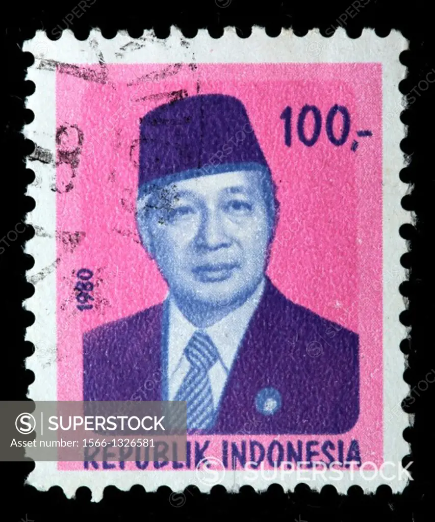 President Suharto, postage stamp, Indonesia, 1980