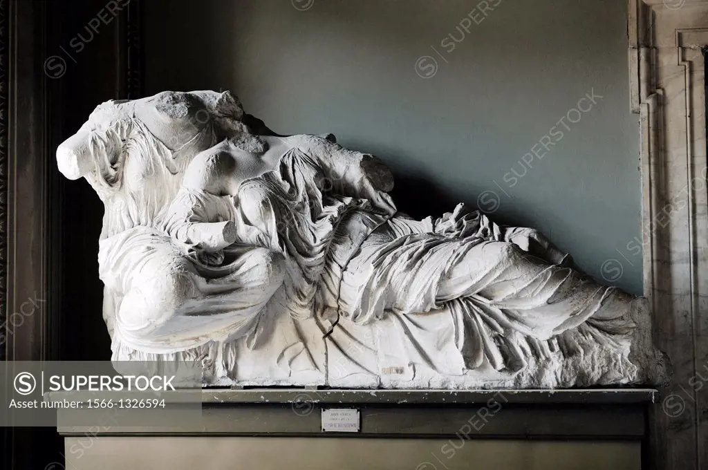 Copied from Athens Parthenon east pediment in local Carrara marble. Rocca Castello museum, Carrara, Italy. Diona and Aphrodite.