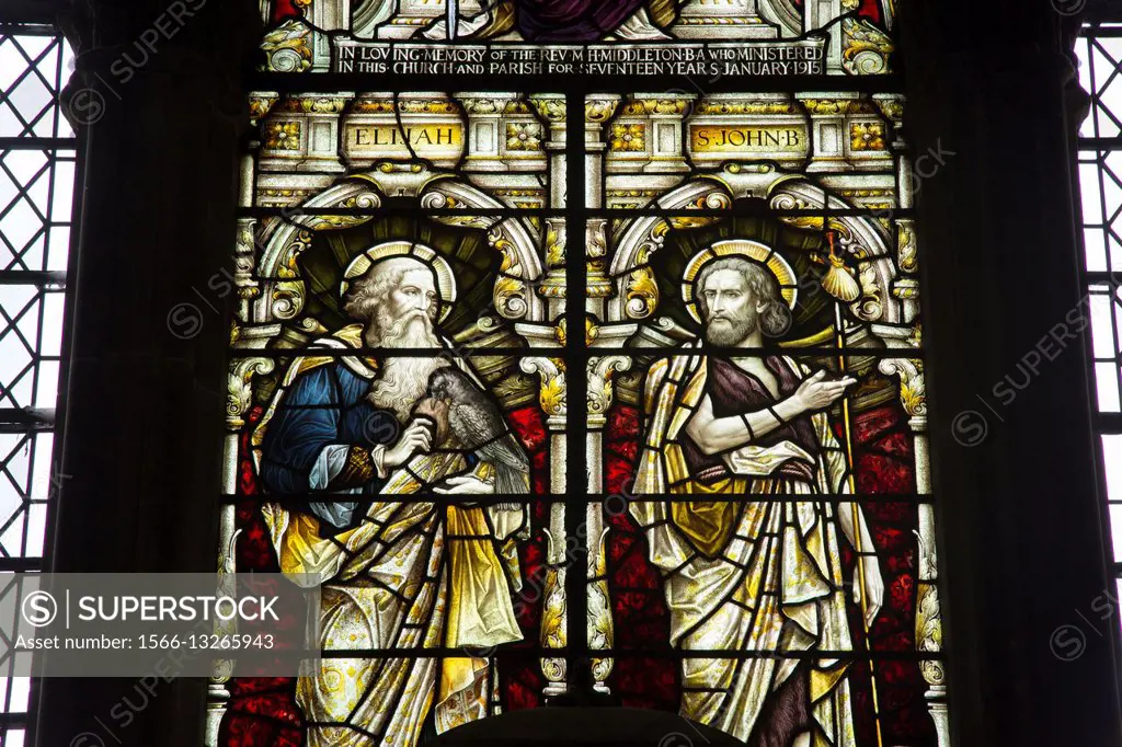 Stained Glass Window, St Mary´s Church, Warwick; England; UK.