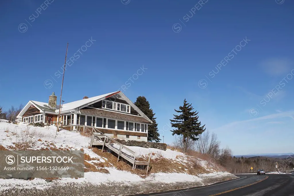 A winter view of the Skyline Restaurant, on Route 9 in Southern Vermont
