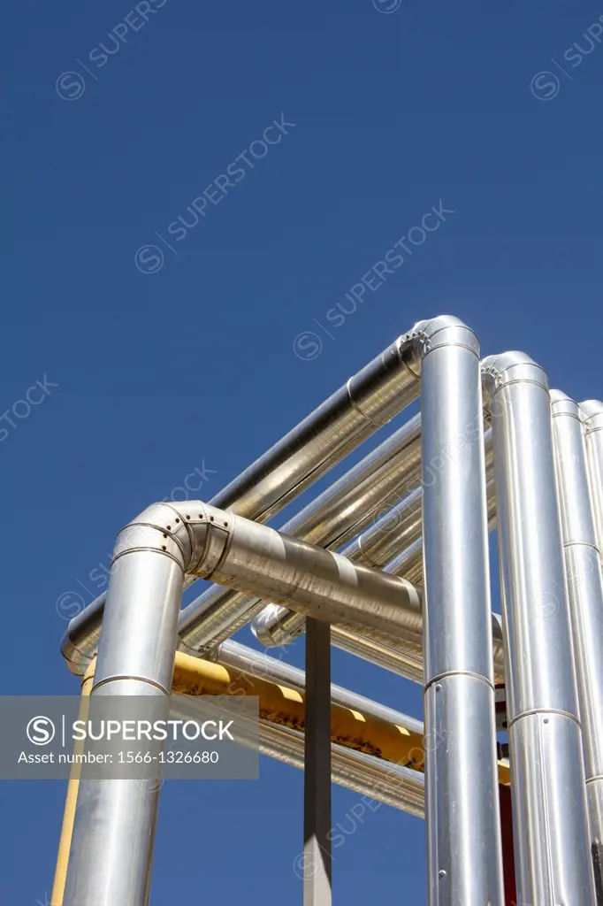 metal steel tubes of air conditioning plant system