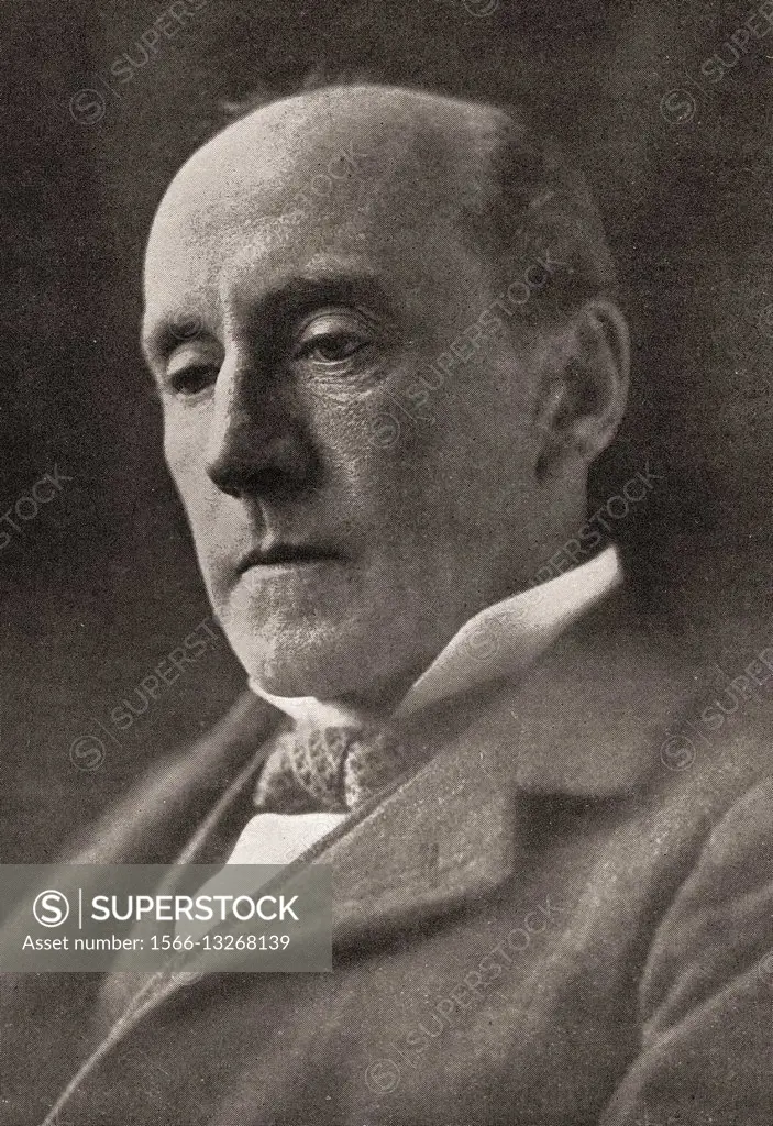 Sir Anthony Hope Hawkins, 1863-1933. English novelist. From the book ""The Masterpiece Library of Short Stories, English, Volume 9"".