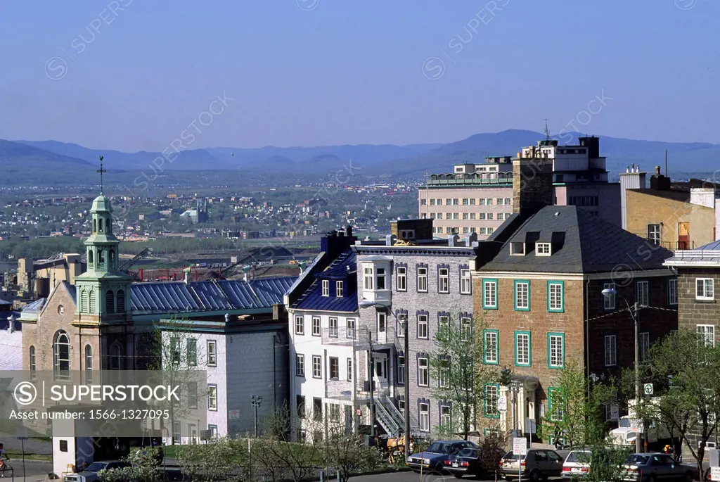 CANADA,QUEBEC,QUEBEC CITY, VIEW OF CITY FROM TOWN WALL.