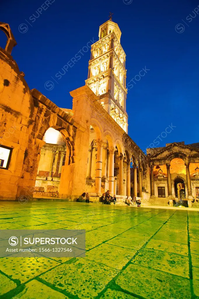 The Peristyle. Diocletian's Palace and Cathedral of St Domnius ( St Duje Cathedral ) , UNESCO World Heritage Site, Old town , Split, Central Dalmatia,...