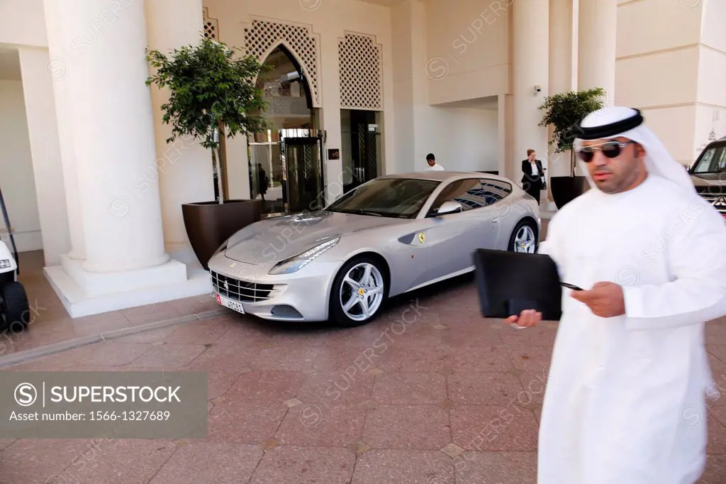 United Arab Emirates (UAE),Abu Dhabi, luxury hotel and spa Anantara East Mangroves, Mr Businessman Ahmad Bin Ahmadaladen and his Ferrari car