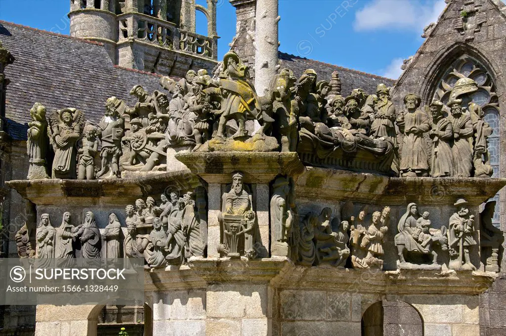 Calvary, (1581-1588 ), Passion of Christ, (detail), Guimiliau parish enclosure, finistere, 29, Brittany, France.